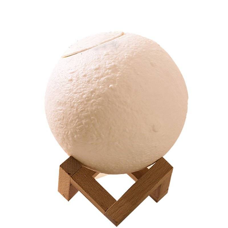 Moon Lamp Humidifier, 2 in 1 Moon Night Light & Humidifiers with USB Recharge, 3 Colors 3D LED Moon Light with Stand, Aromatherapy Diffuser for Kids Friend Lover Birthday Gift Bedroom Home Decor 200ml