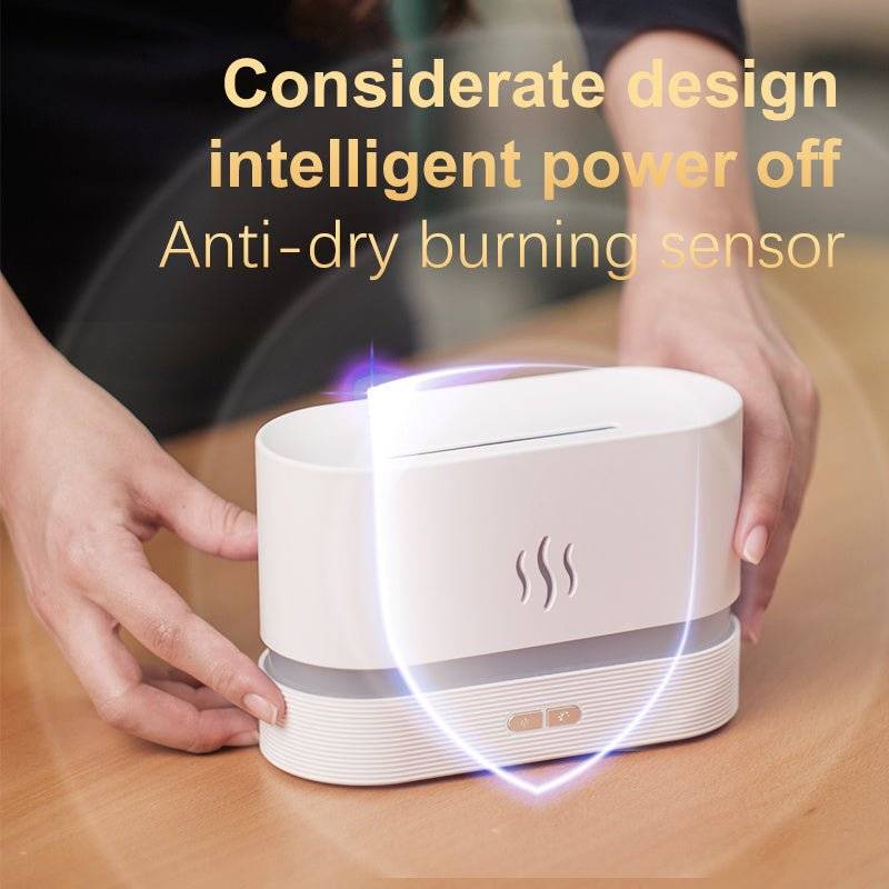 Depulat RGB Flame Diffuser Humidifier，Ultrasonic 300ml Fire Diffuser Automatic Power-Off Protection with Timer, Adjustable Brightness
