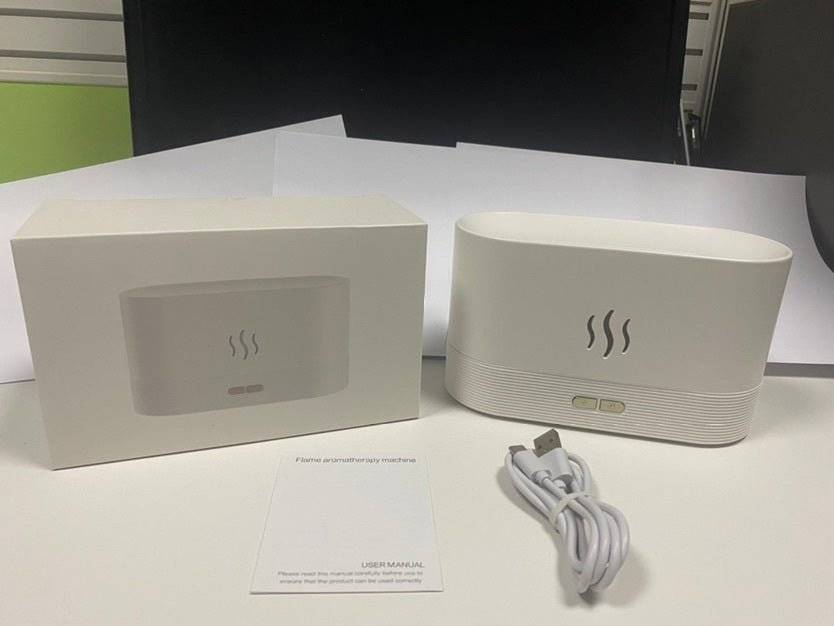 Depulat RGB Flame Diffuser Humidifier，Ultrasonic 300ml Fire Diffuser Automatic Power-Off Protection with Timer, Adjustable Brightness