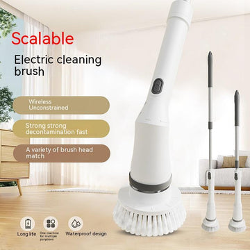 Electric Spin Scrubber,360 Power Scrubber with Long Handle and Cordless,Shower Scrubber for Cleaning,Tub and Tile Kitchen Scrubber Equipped with 3 Multi-Purpose Cleaning Brush Heads