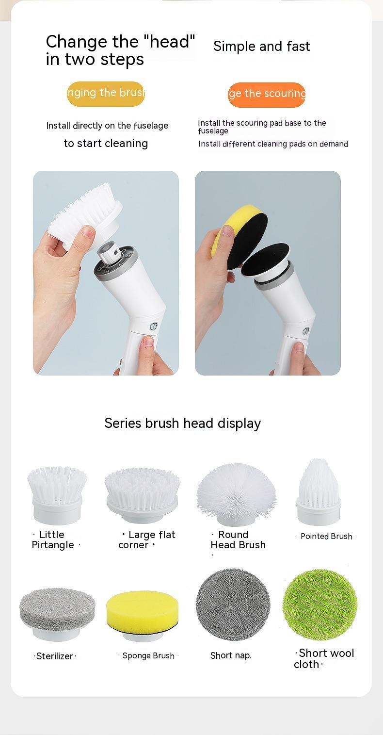 Electric Spin Scrubber,360 Power Scrubber with Long Handle and Cordless,Shower Scrubber for Cleaning,Tub and Tile Kitchen Scrubber Equipped with 3 Multi-Purpose Cleaning Brush Heads