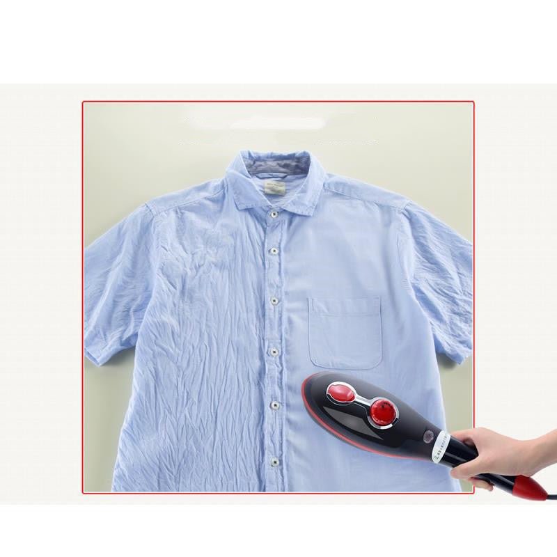 Compact blue handheld garment steamer for travel, perfect for quick ironing.
