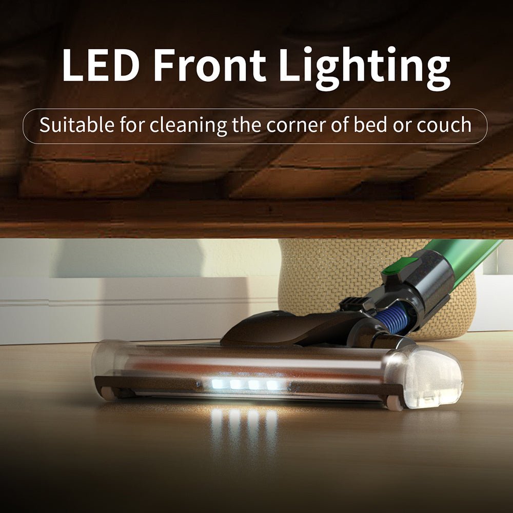 Cordless Vacuum Cleaner, 30KPA Powerful Suction Stick Vacuum Cleaner with Foldable Tube & Large LED Display, Handheld Vacuum Cleaner for Floor, Carpet, Pet Hair, Detachable & Rechargeable Battery