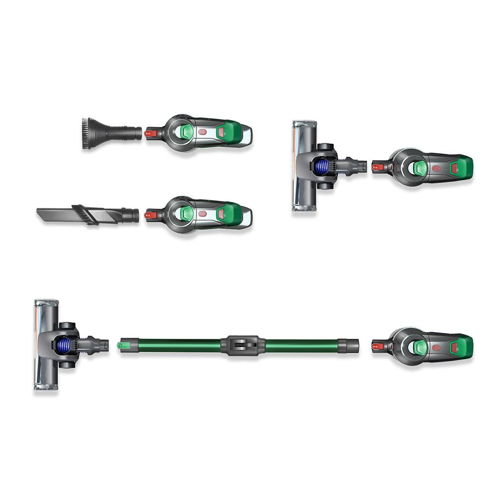 Cordless Vacuum Cleaner, 30KPA Powerful Suction Stick Vacuum Cleaner with Foldable Tube & Large LED Display, Handheld Vacuum Cleaner for Floor, Carpet, Pet Hair, Detachable & Rechargeable Battery