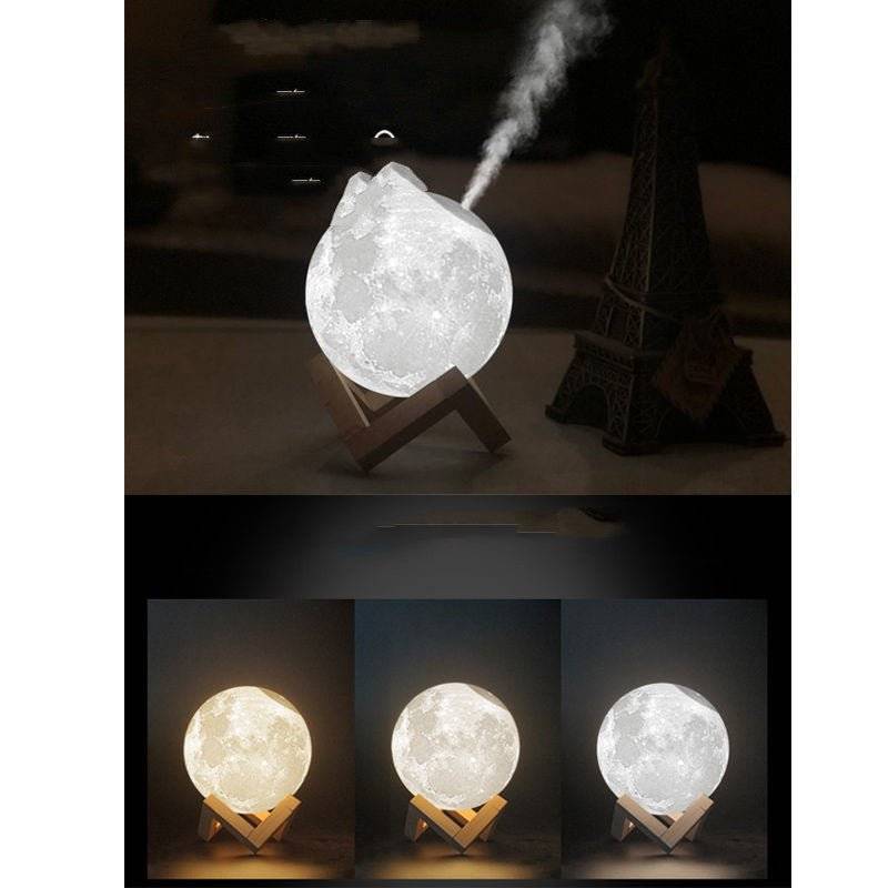Lunar Air Humidifier Household Silent Desktop Small Bedroom Mini Dormitory Student Night Light Office Portable Cute Bedside Aromatherapy Creative Car Spray Humidifier Cool Mist