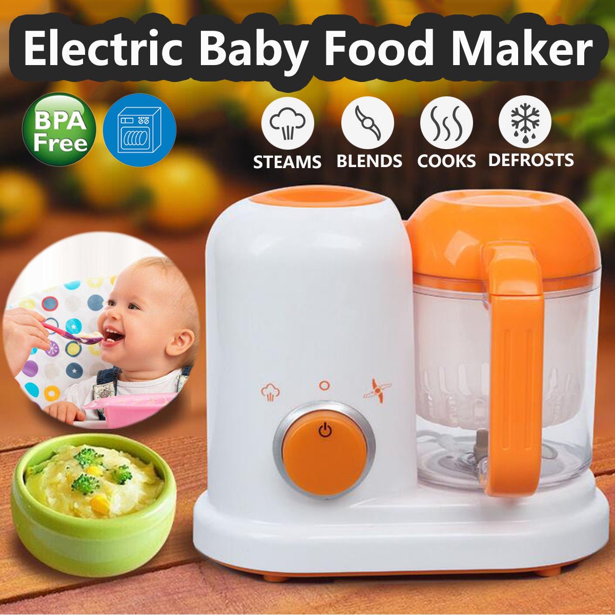 Baby Food Maker, Multifunction Baby Food Processor Chopper Grinder, Baby Food Steamer and Puree Blender in-One, with Bottle Warmer, Auto Cooking & Grinding with Touch Control Panel&Self Cleans