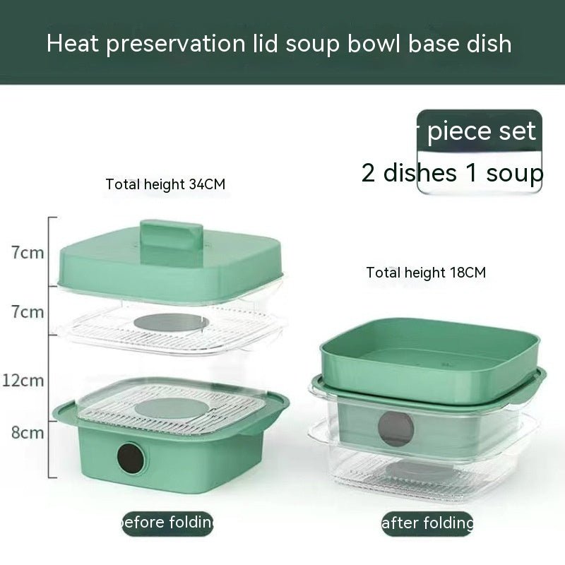 Multi-Layer Dish Cover Heat Preservation Kitchen Cover Dining Table Leftover Storage Box Transparent Stack of Food (Color : A, Size : One Size)