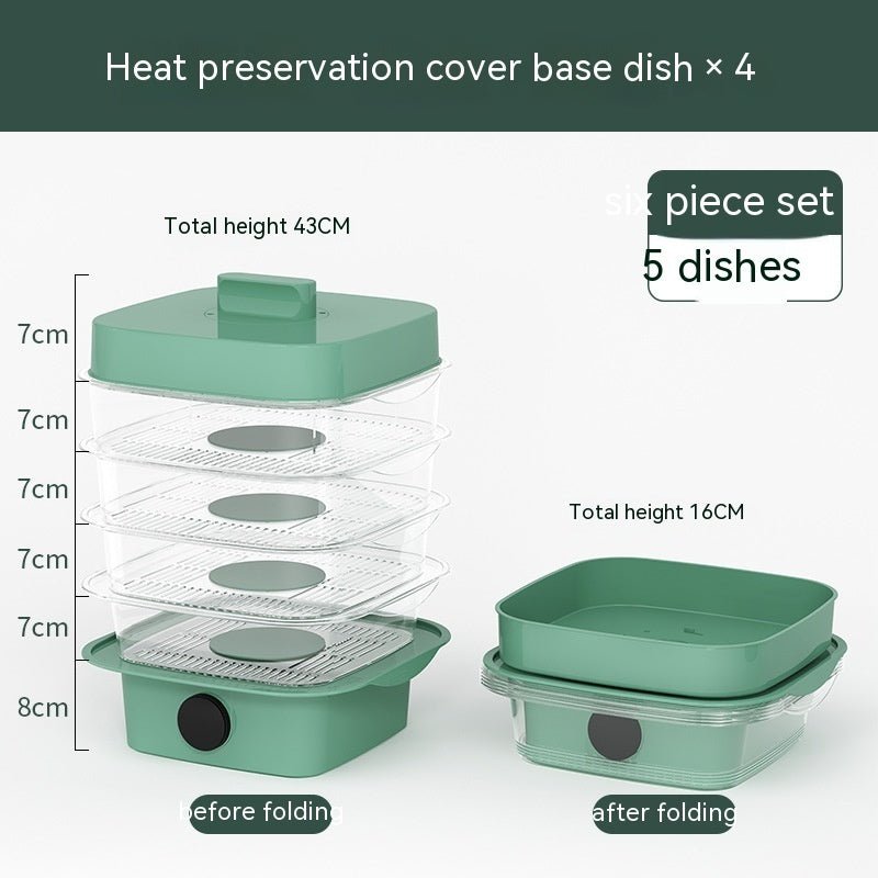 Multi-Layer Dish Cover Heat Preservation Kitchen Cover Dining Table Leftover Storage Box Transparent Stack of Food (Color : A, Size : One Size)
