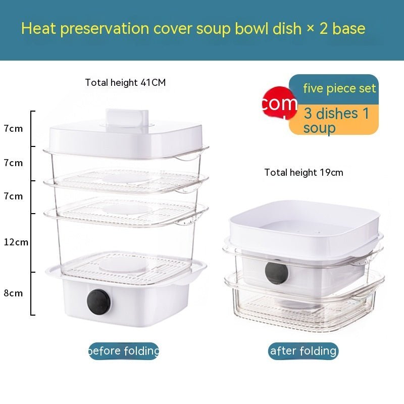 Multi-Layer Dish Cover Heat Preservation Kitchen Cover Dining Table Leftover Storage Box Transparent Stack of Food (Color : A, Size : One Size)