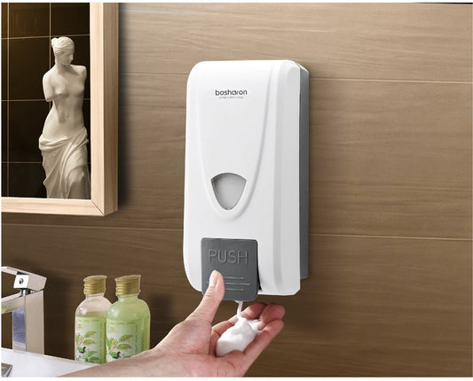 Soap Dispenser， Foam Soap Dispenser Wall Mount Manual Press Lotion Dispenser for Offices, Schools, Warehouses, Refillable， ABS Plastic